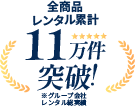 全商品レンタル累計11万件突破！（グループ会社レンタル数累計）