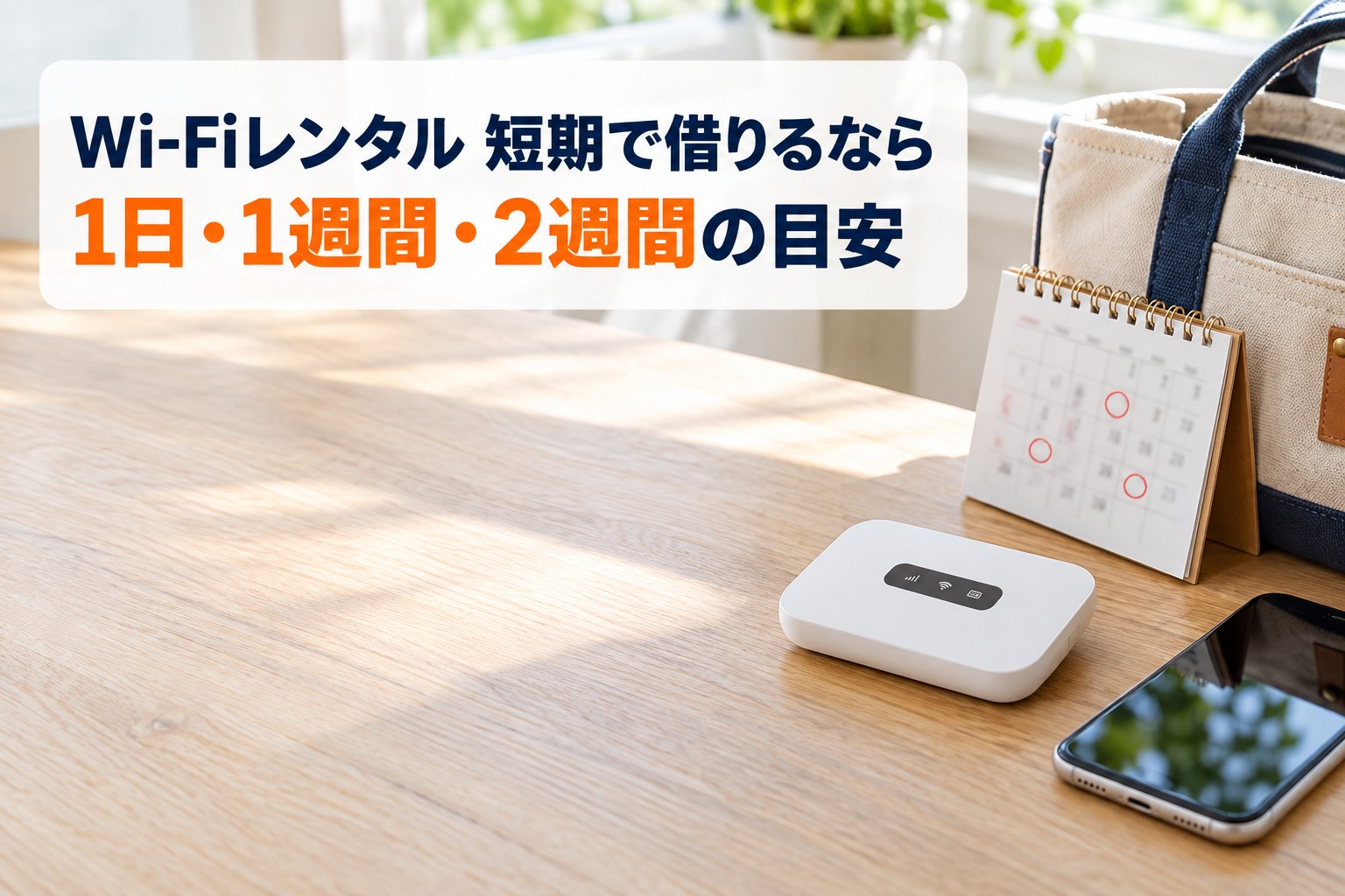 Wi-Fiレンタル短期の目安｜1日・1週間・2週間でいくら？